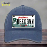 Meeooww Louisiana Novelty License Plate Hat Unconstructed Cotton / Navy