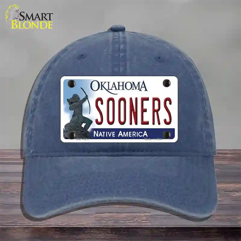 Sooners Oklahoma Novelty License Plate Hat Unconstructed Cotton / Navy