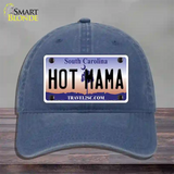 Hot Mama South Carolina Novelty License Plate Hat Unconstructed Cotton / Navy