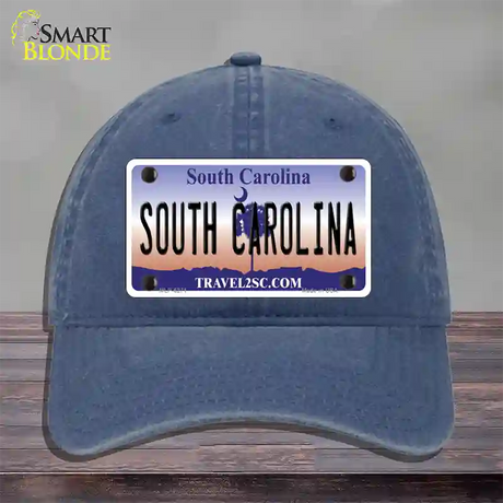 South Carolina Novelty License Plate Hat Unconstructed Cotton / Navy