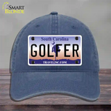 Golfer South Carolina Novelty License Plate Hat Unconstructed Cotton / Navy