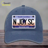 N Joy SC South Carolina Novelty License Plate Hat Unconstructed Cotton / Navy