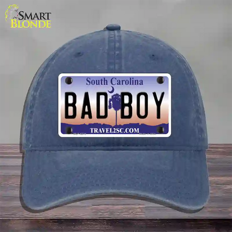 Bad Boy South Carolina Novelty License Plate Hat Unconstructed Cotton / Navy