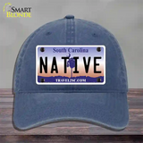 Native South Carolina Novelty License Plate Hat Unconstructed Cotton / Navy