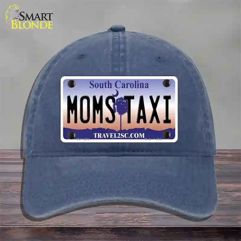 Moms Taxi South Carolina Novelty License Plate Hat Unconstructed Cotton / Navy