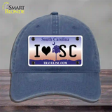 I Love South Carolina Novelty License Plate Hat Unconstructed Cotton / Navy