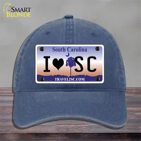 I Love South Carolina Novelty License Plate Hat Unconstructed Cotton / Navy