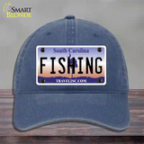 Fishing South Carolina Novelty License Plate Hat Unconstructed Cotton / Navy