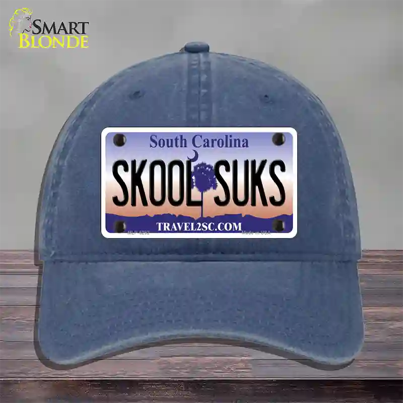 Skool Suks South Carolina Novelty License Plate Hat Unconstructed Cotton / Navy