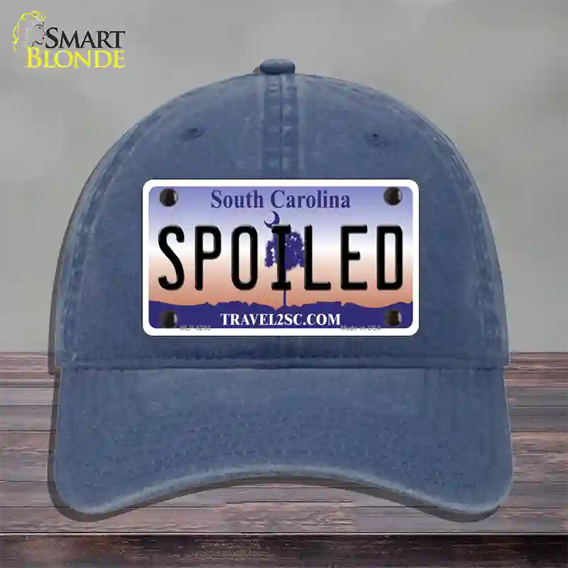 Spoiled South Carolina Novelty License Plate Hat Unconstructed Cotton / Navy