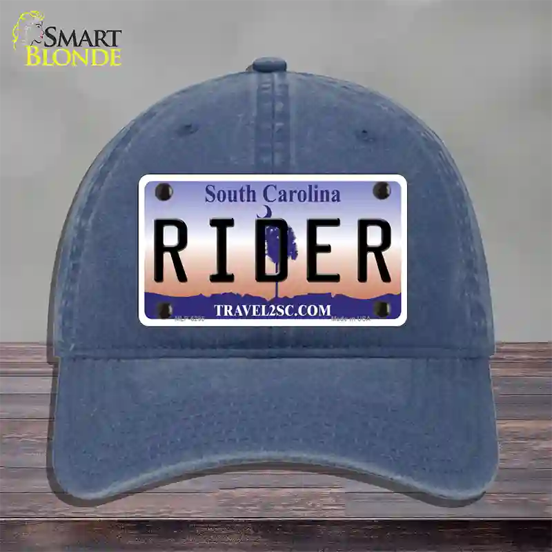 Rider South Carolina Novelty License Plate Hat Unconstructed Cotton / Navy