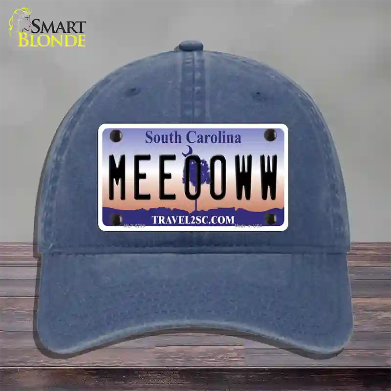 Meeooww South Carolina Novelty License Plate Hat Unconstructed Cotton / Navy