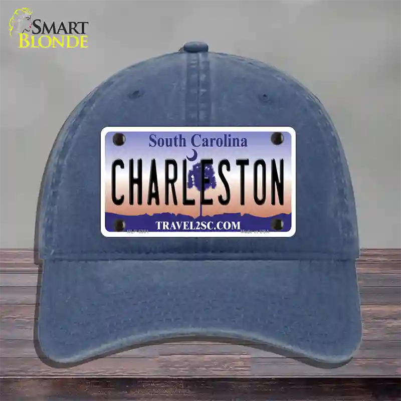 Charleston South Carolina Novelty License Plate Hat Unconstructed Cotton / Navy