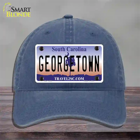 Georgetown South Carolina Novelty License Plate Hat Unconstructed Cotton / Navy