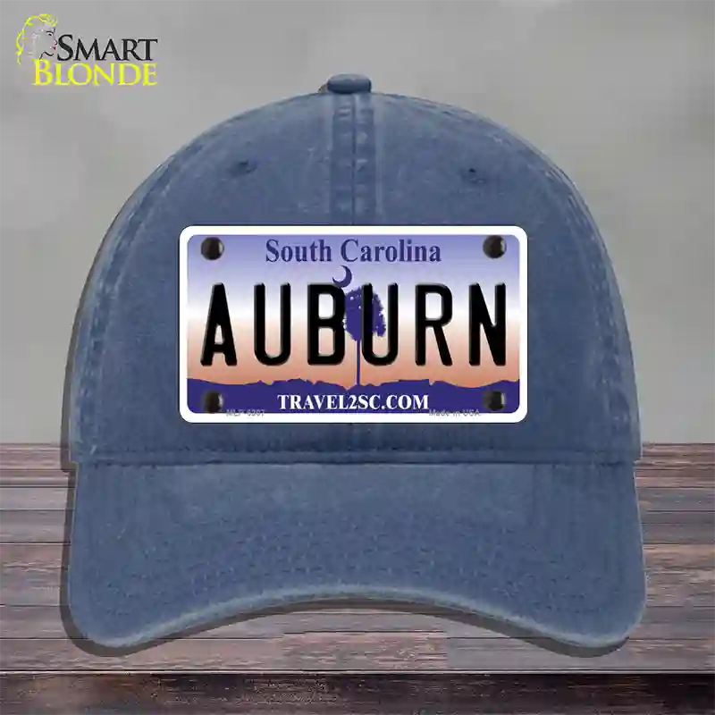 Auburn South Carolina Novelty License Plate Hat Unconstructed Cotton / Navy