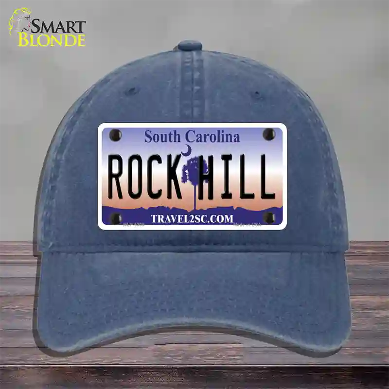 Rock Hill South Carolina Novelty License Plate Hat Unconstructed Cotton / Navy