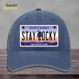 Stay Cocky South Carolina Novelty License Plate Hat Unconstructed Cotton / Navy