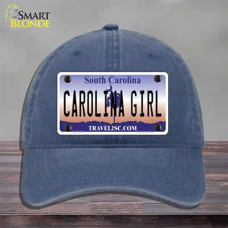 Carolina Girl South Carolina Novelty License Plate Hat Unconstructed Cotton / Navy