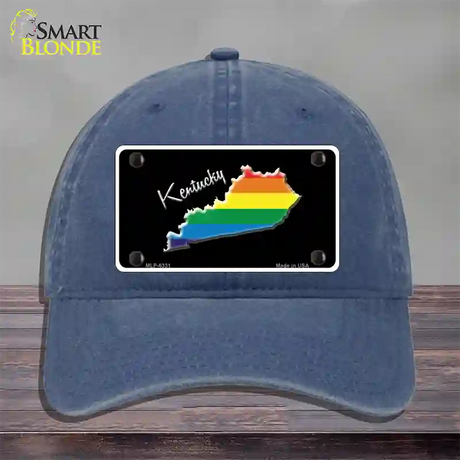 Kentucky Rainbow Novelty License Plate Hat Unconstructed Cotton / Navy