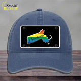 Massachusetts Rainbow Novelty License Plate Hat Unconstructed Cotton / Navy