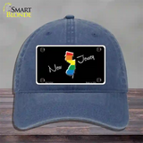 New Jersey Rainbow Novelty License Plate Hat Unconstructed Cotton / Navy