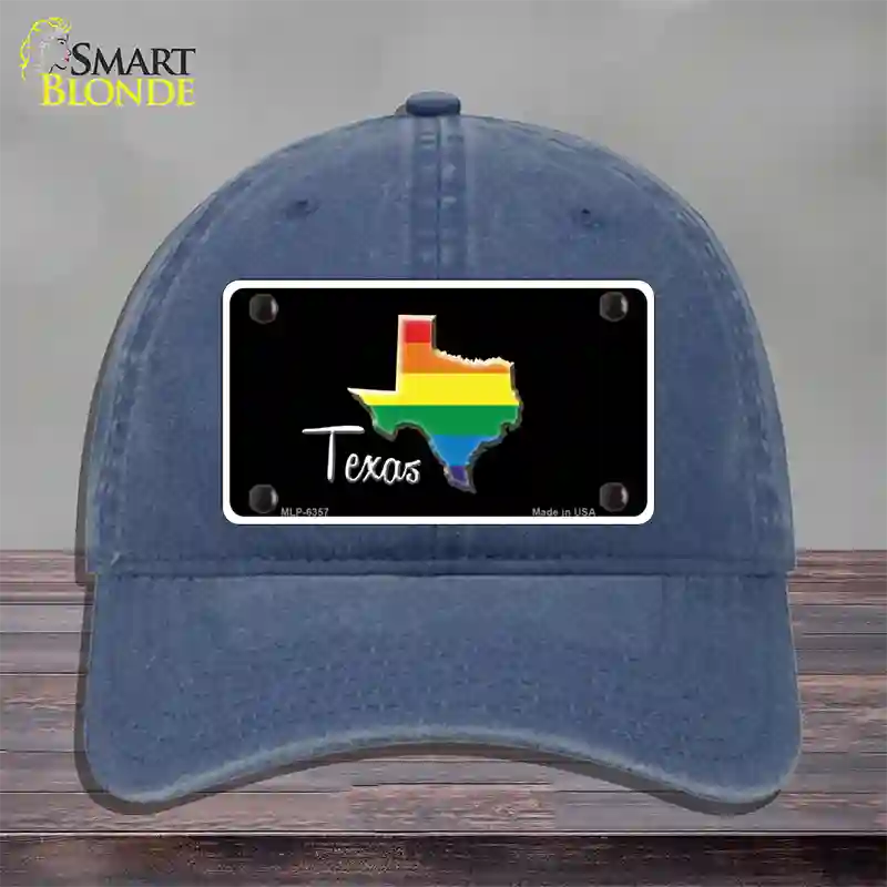 Texas Rainbow Novelty License Plate Hat Unconstructed Cotton / Navy