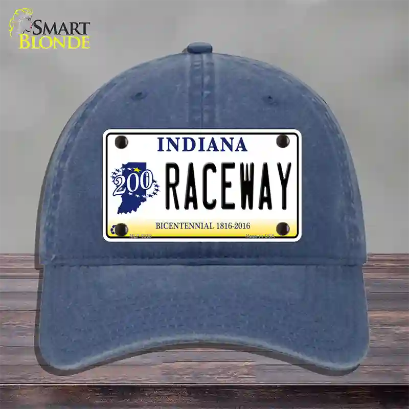 Raceway Indiana Novelty License Plate Hat Unconstructed Cotton / Navy