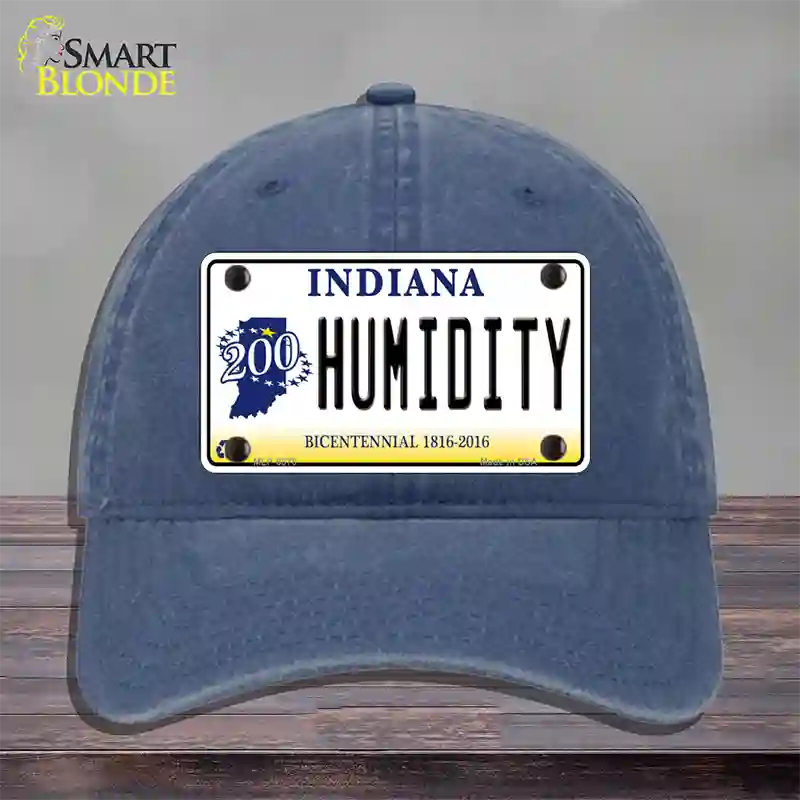 Humidity Indiana Novelty License Plate Hat Unconstructed Cotton / Navy