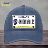 Indianapolis Indiana Novelty License Plate Hat Unconstructed Cotton / Navy