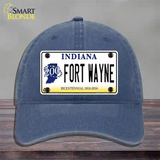 Fort Wayne Indiana Novelty License Plate Hat Unconstructed Cotton / Navy