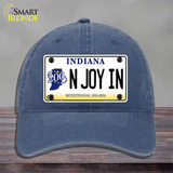 N Joy Indiana Novelty License Plate Hat Unconstructed Cotton / Navy