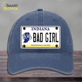 Bad Girl Indiana Novelty License Plate Hat Unconstructed Cotton / Navy