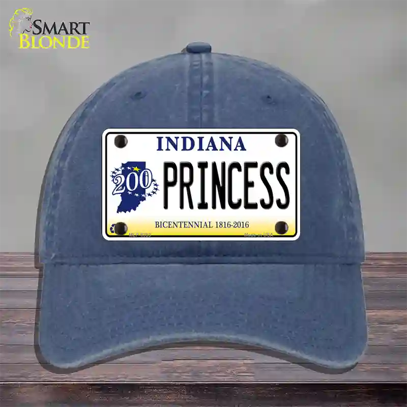 Princess Indiana Novelty License Plate Hat Unconstructed Cotton / Navy