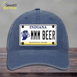 MMM Beer Indiana Novelty License Plate Hat Unconstructed Cotton / Navy