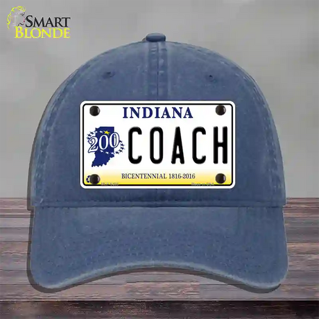 Coach Indiana Novelty License Plate Hat Unconstructed Cotton / Navy