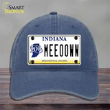 Meeooww Indiana Novelty License Plate Hat Unconstructed Cotton / Navy