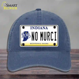 No Murci Indiana Novelty License Plate Hat Unconstructed Cotton / Navy