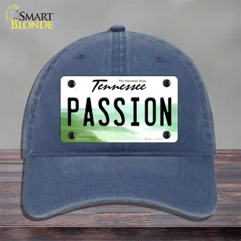 Passion Tennessee Novelty License Plate Hat Unconstructed Cotton / Navy