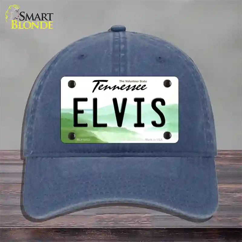 Elvis Tennessee Novelty License Plate Hat Unconstructed Cotton / Navy