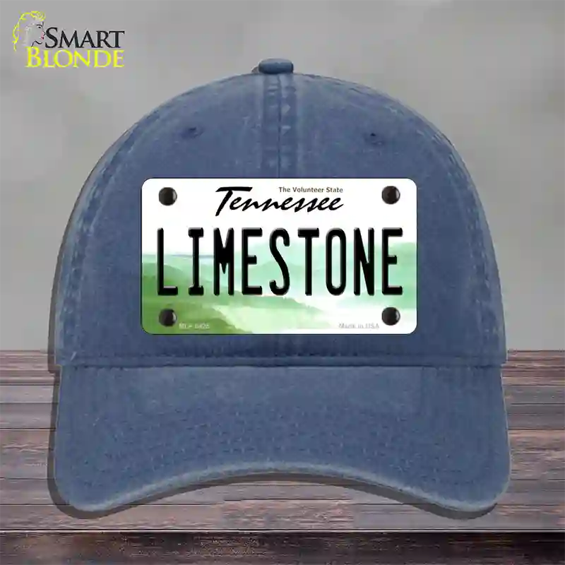 Limestone Tennessee Novelty License Plate Hat Unconstructed Cotton / Navy