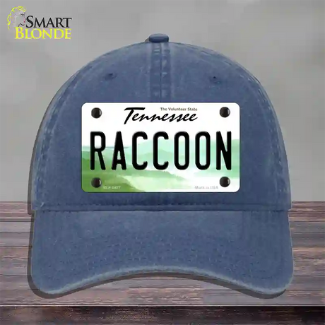 Raccoon Tennessee Novelty License Plate Hat Unconstructed Cotton / Navy