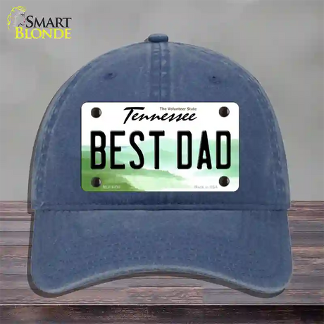 Best Dad Tennessee Novelty License Plate Hat Unconstructed Cotton / Navy