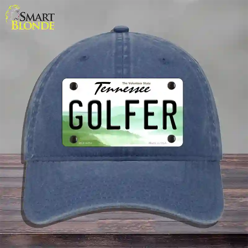 Golfer Tennessee Novelty License Plate Hat Unconstructed Cotton / Navy