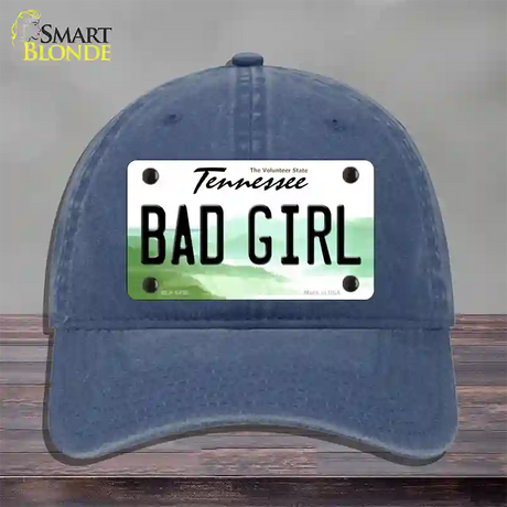 Bad Girl Tennessee Novelty License Plate Hat Unconstructed Cotton / Navy