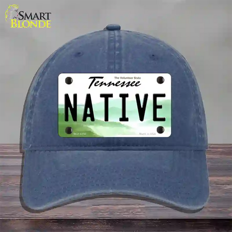 Native Tennessee Novelty License Plate Hat Unconstructed Cotton / Navy