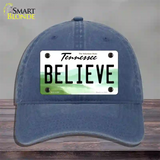 Believe Tennessee Novelty License Plate Hat Unconstructed Cotton / Navy