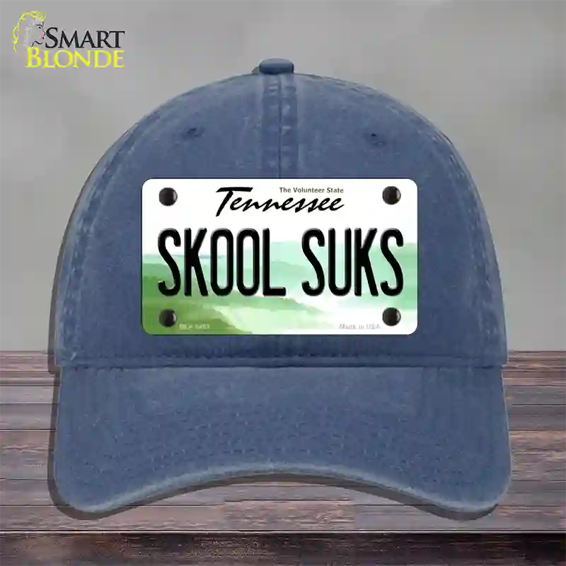 Skool Suks Tennessee Novelty License Plate Hat Unconstructed Cotton / Navy