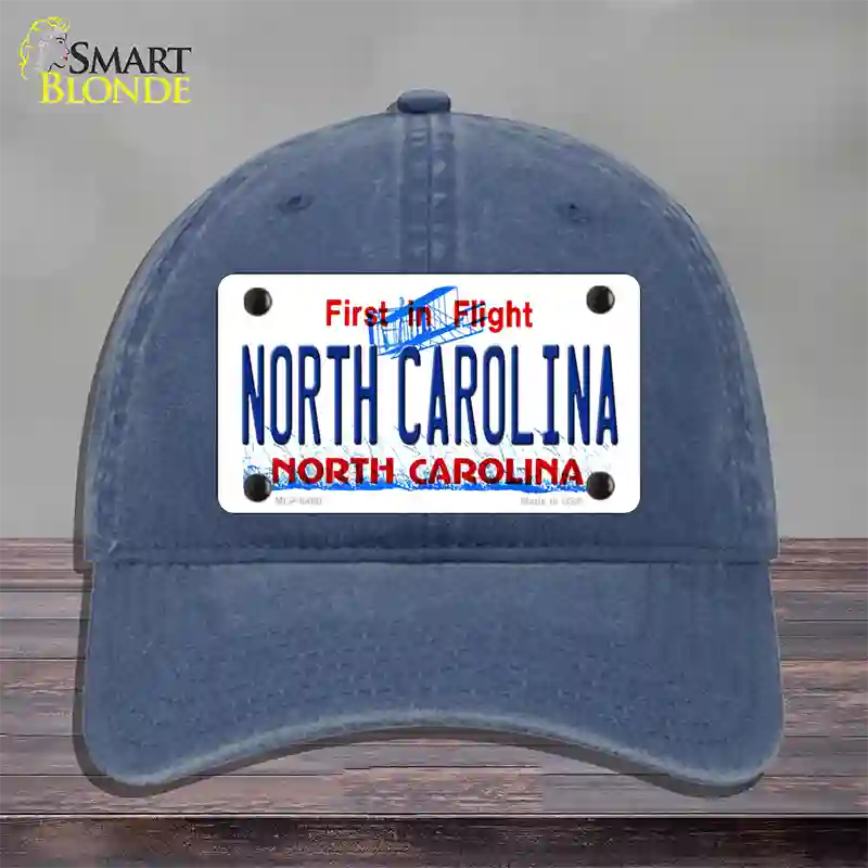 North Carolina Novelty License Plate Hat Unconstructed Cotton / Navy