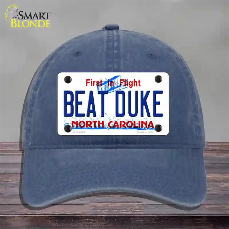 Beat Duke North Carolina Novelty License Plate Hat Unconstructed Cotton / Navy