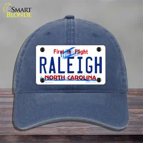 Raleigh North Carolina Novelty License Plate Hat Unconstructed Cotton / Navy